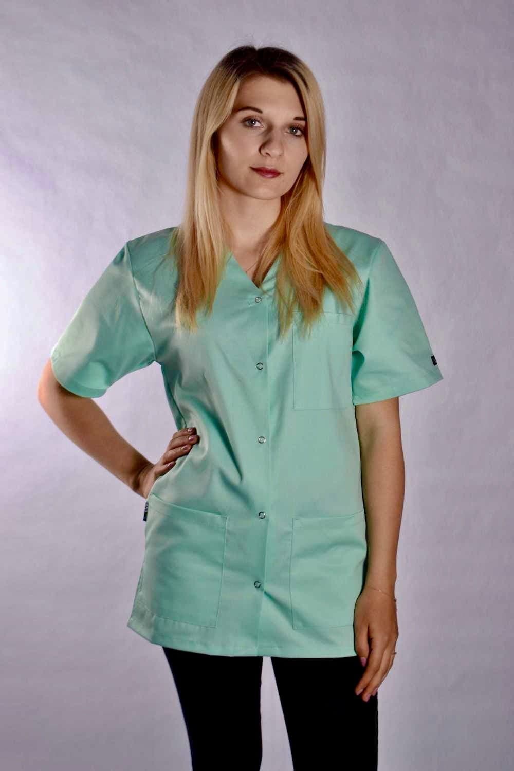Medical Top Bianca With Snaps Mint - women's medical tops
