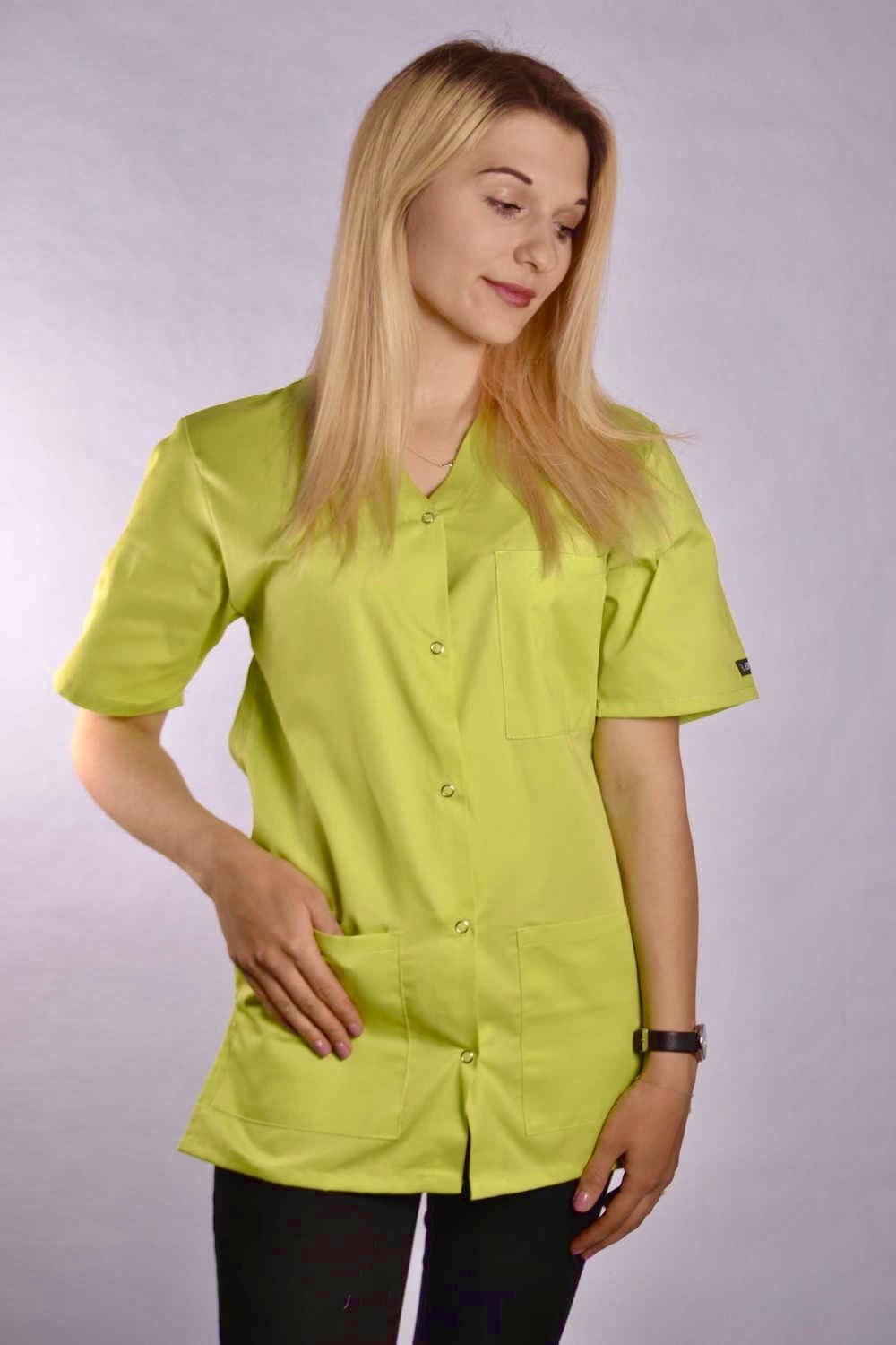 Medical Top Bianca With Snaps Green - women's medical tops