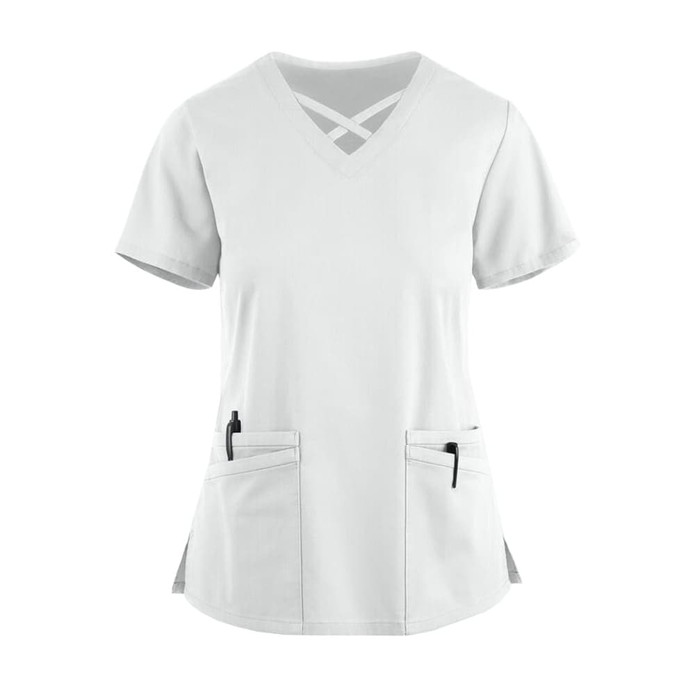 Medical Top Ceris With Stripes White - women's medical tops