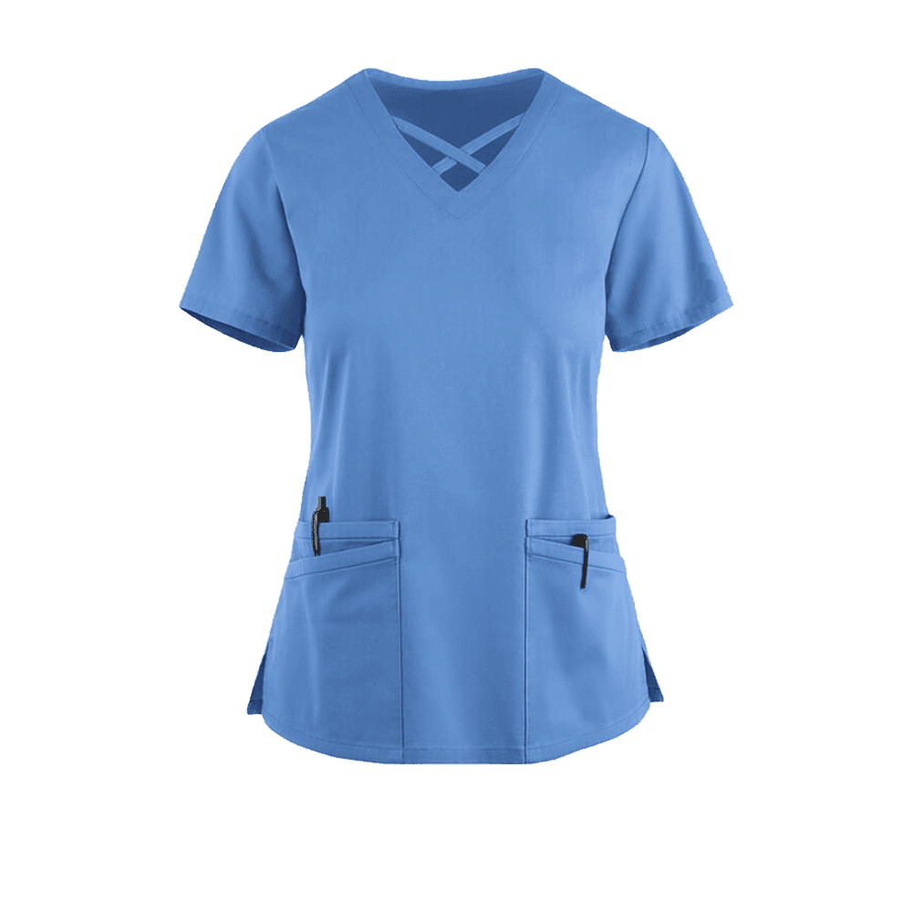Medical Top Ceris with Stripes Light Blue - women's medical tops