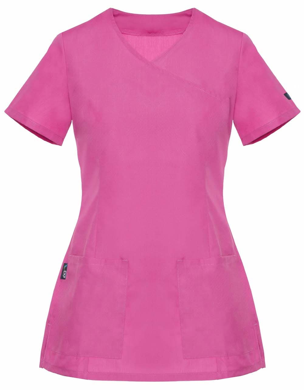 Medical Top Diana Short Sleeve with Piping Pink - women's medical tops