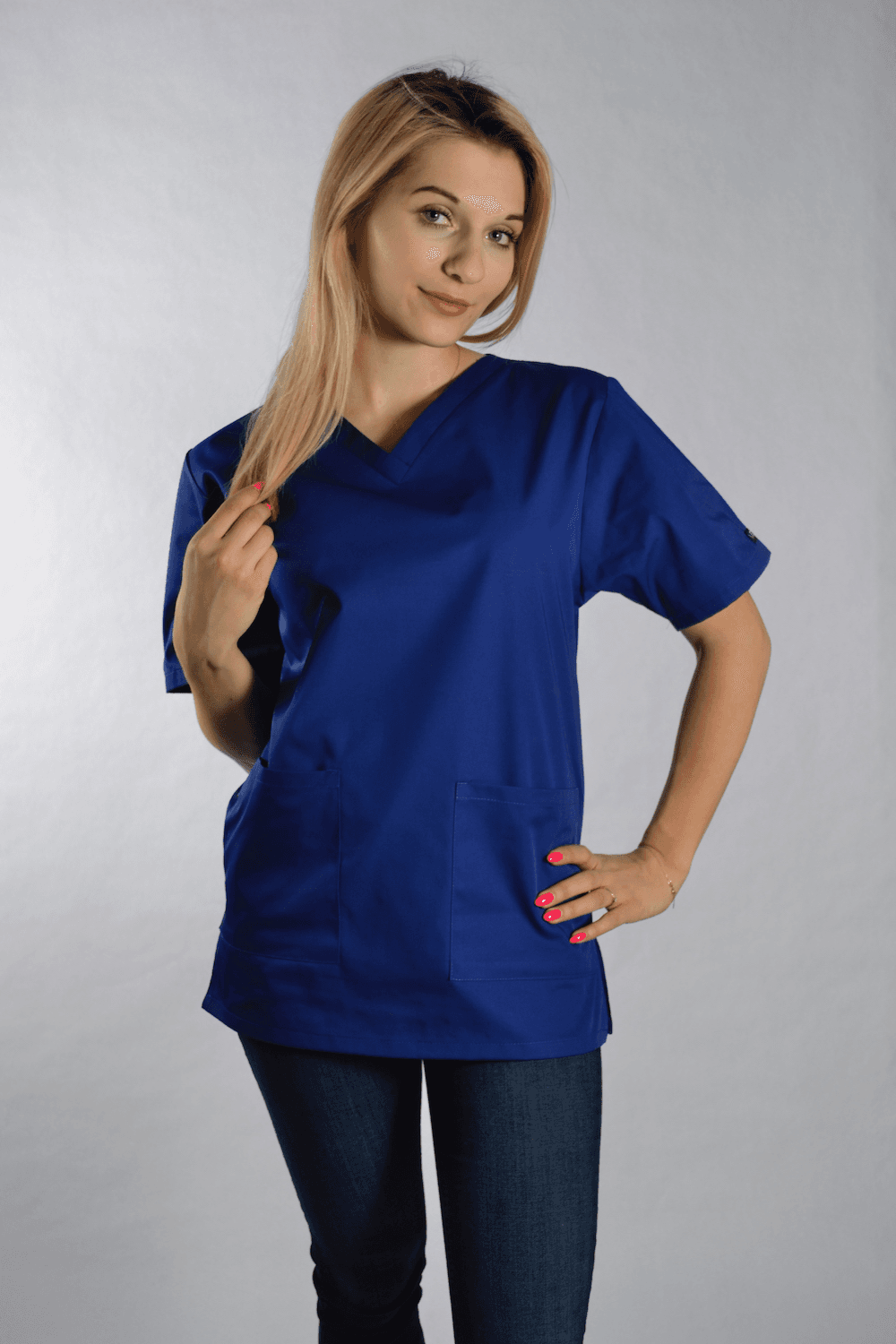 Medical Blouse Dori Short Sleeve Blue - women's medical blouses