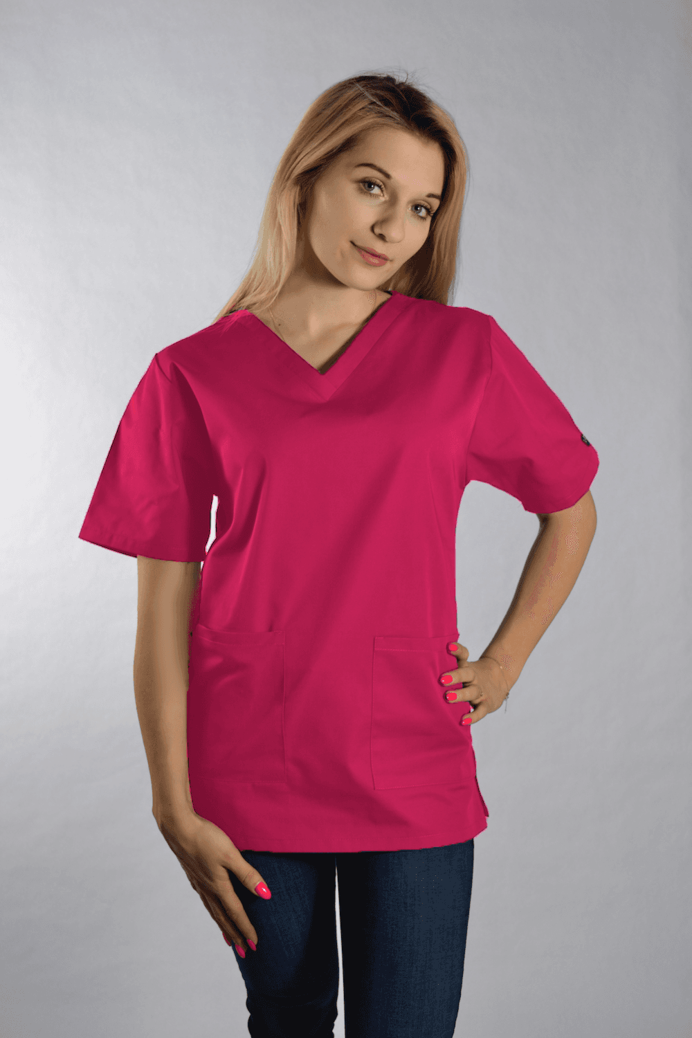 Medical Blouse Dori Short Sleeve Pink - women's medical blouses