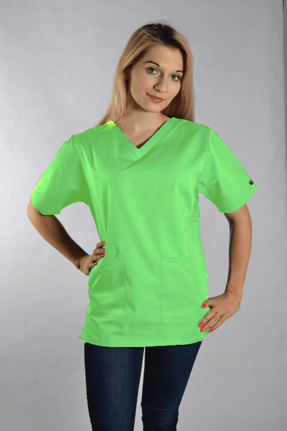 Medical Blouse Dori Short Sleeve Green - women's medical blouses