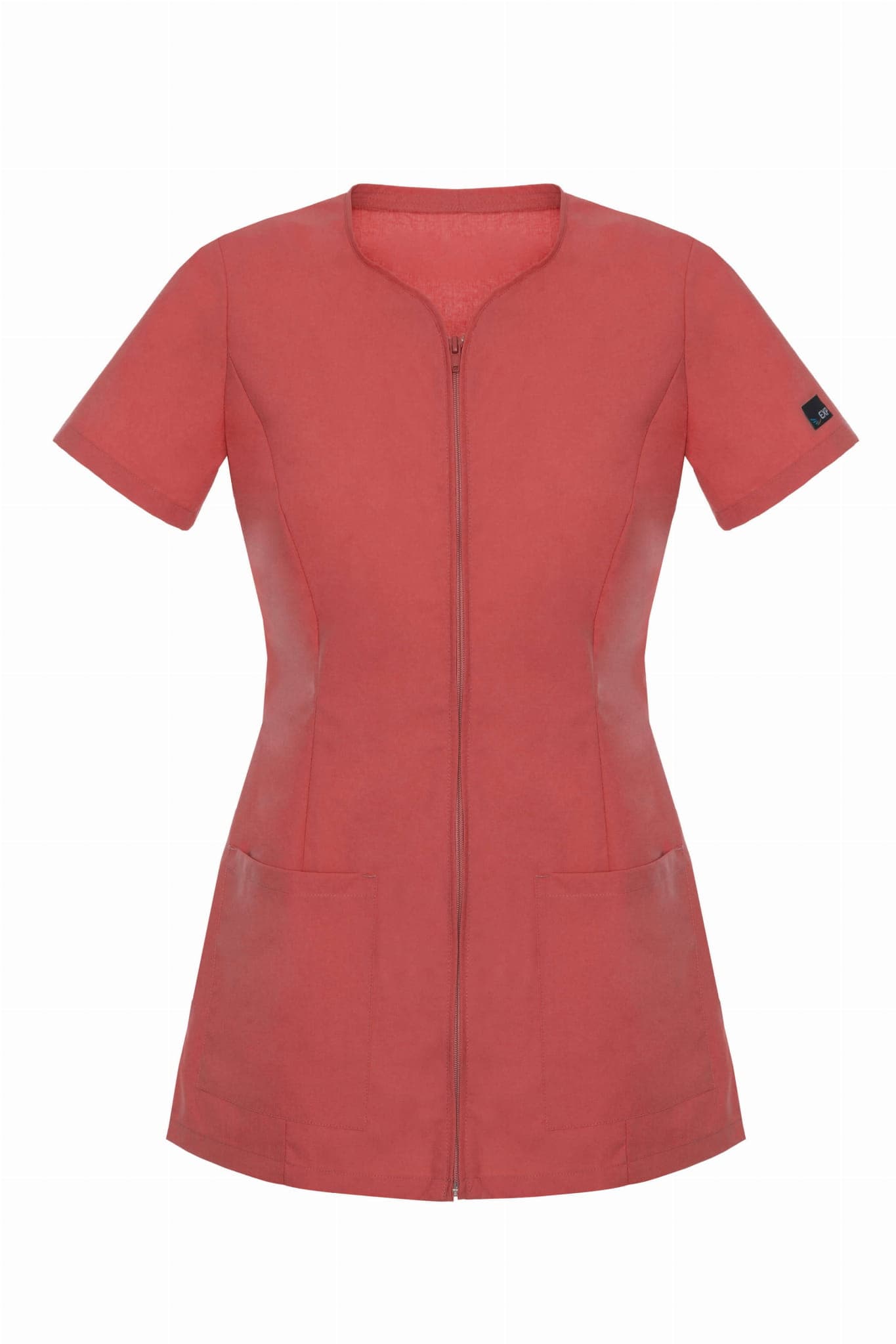 Medical Top Fins With Zipper Red - women's medical tops