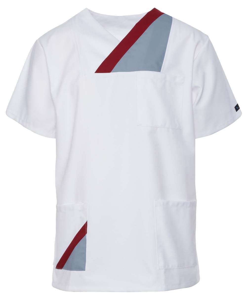 Medical Top Hani Short Sleeve White B/S - women's medical tops