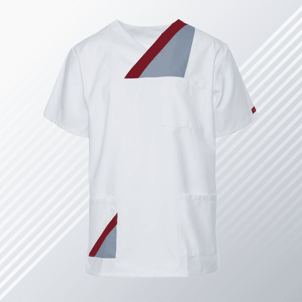 Medical Top Hanover Short Sleeve White B/S - men's medical tops