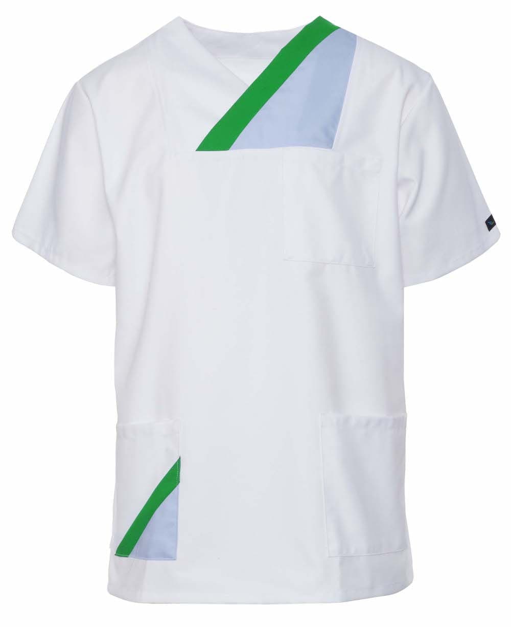 Medical Top Hanover Short Sleeve White Z/N - men's medical tops