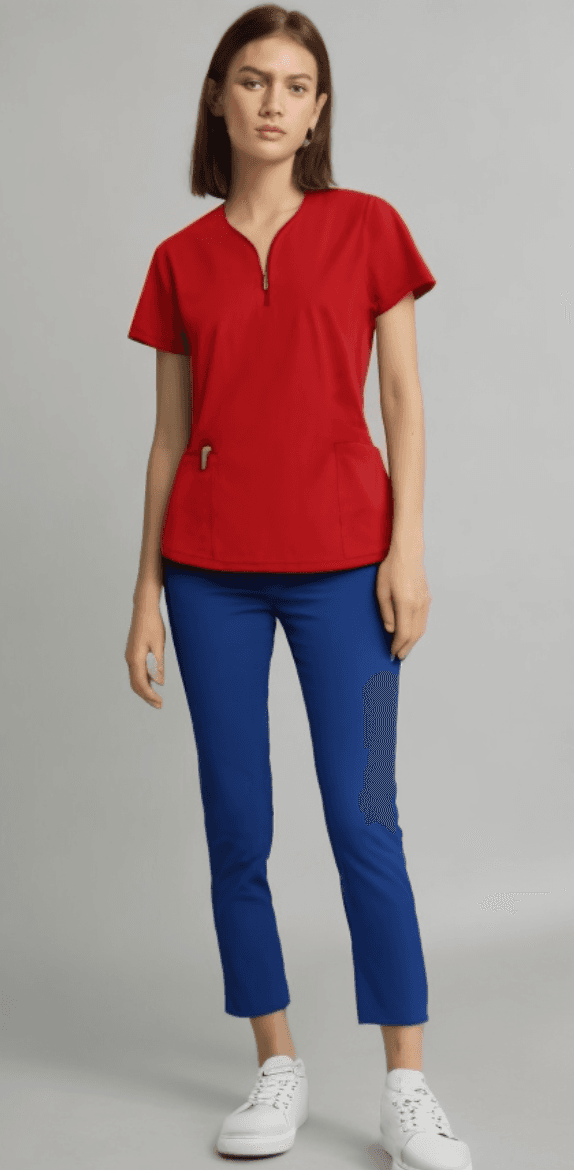 Medical Top Iwa Short Sleeve Red - women's medical tops