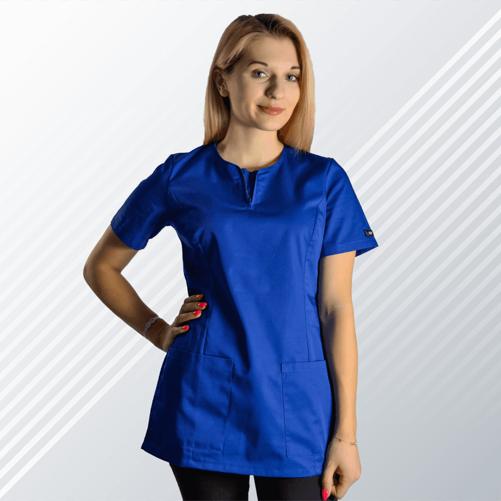 Medical Top Iwa Short Sleeve Blue - women's medical tops
