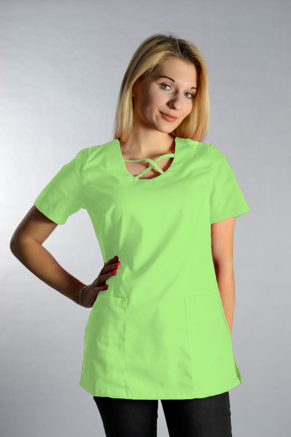 Medical Top Upper Two Pockets Green - women's medical tops