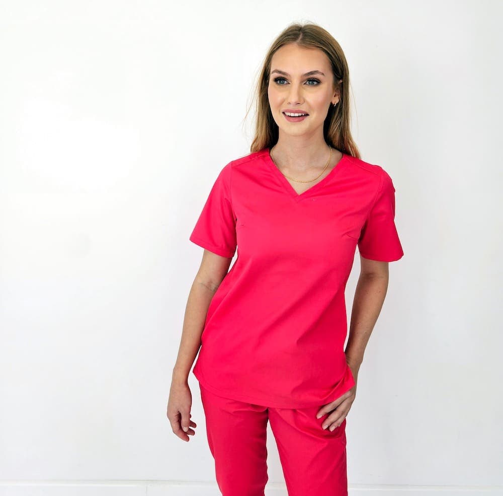 Women's Medical Blouse Scrub MAGENTA - women's medical blouses
