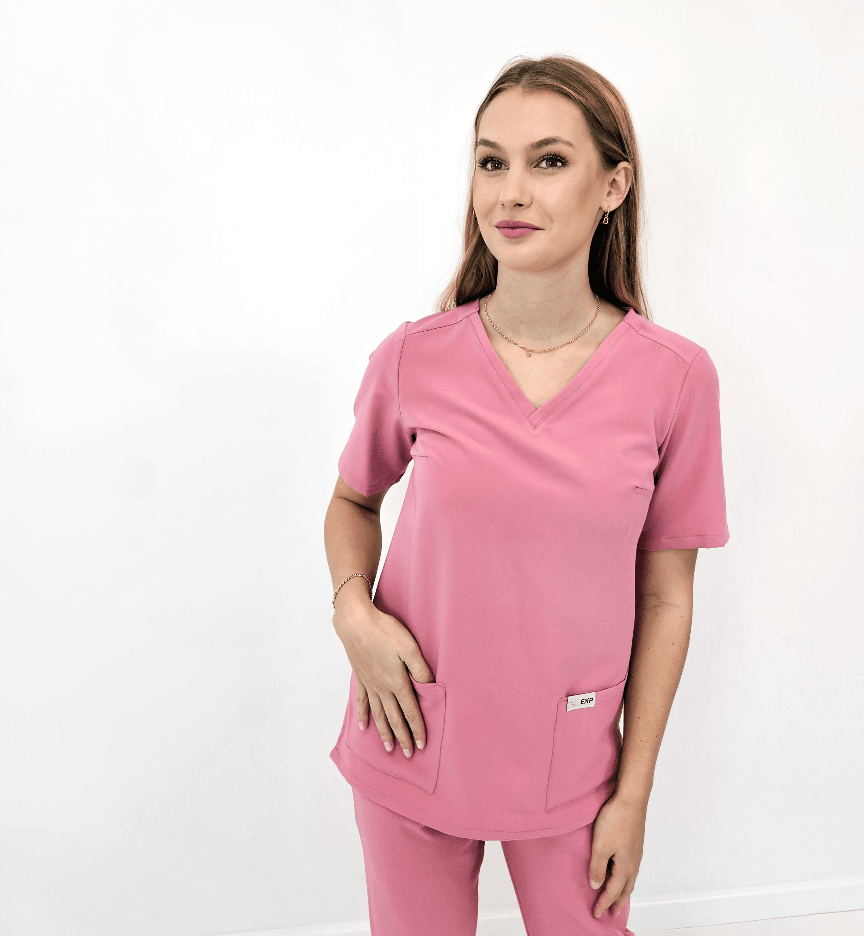 Medical Blouse Scrub VELVET PINK - women's medical blouses