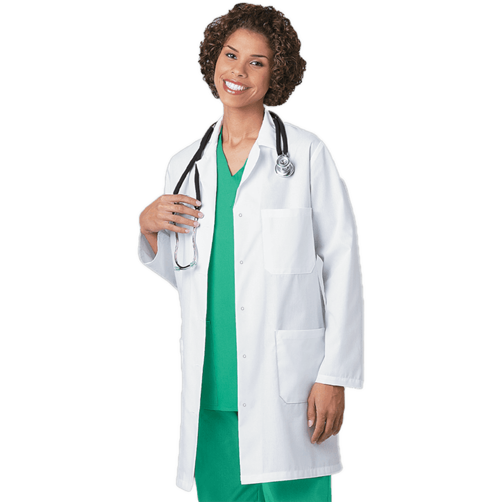 Women's Medical Coat Lady Co Three Pockets White - women's medical coat