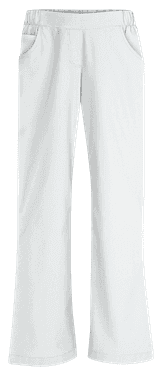 Medical Trousers Pingi Two Pockets Mock Fly White - women's medical trousers